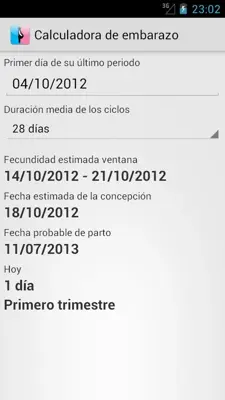 Pregnancy Calculator android App screenshot 3