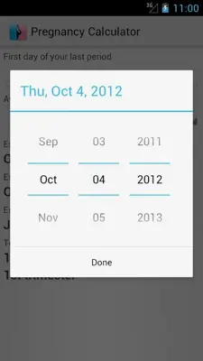 Pregnancy Calculator android App screenshot 4